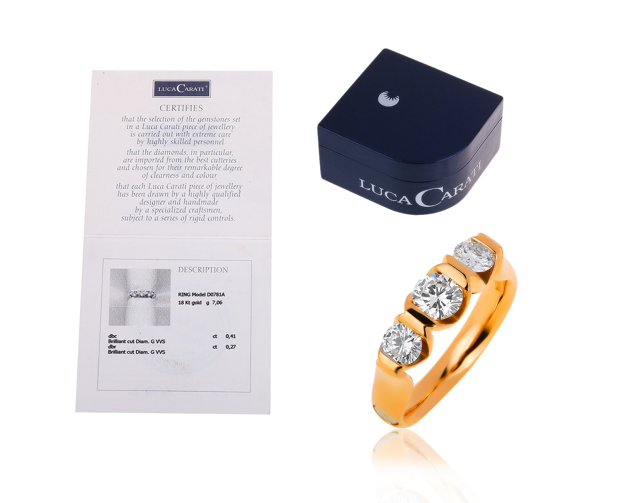 Оригинальное золотое кольцо с бриллиантами 0.95ct Luca Carati