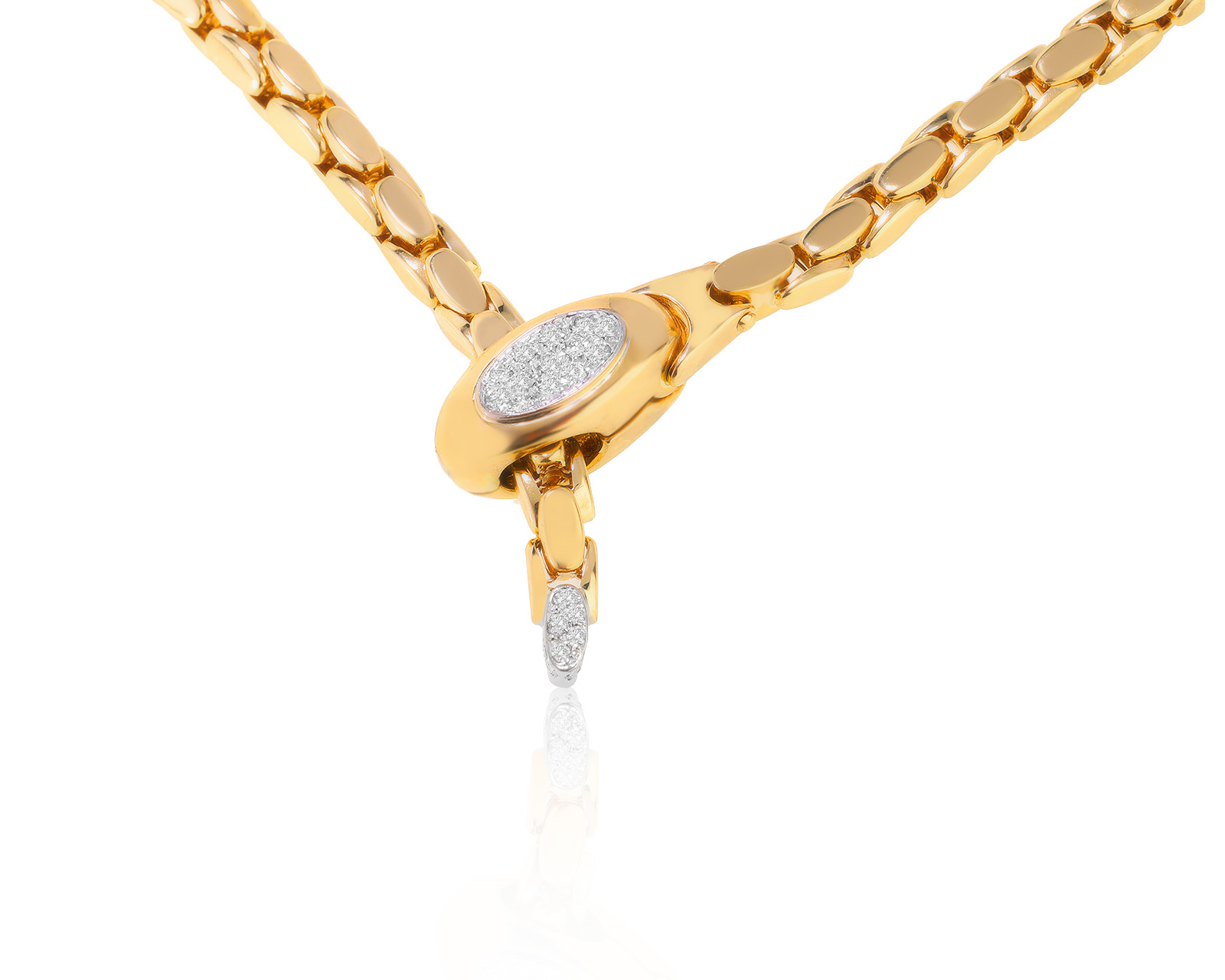 Оригинальное золотое колье с бриллиантами 0.26ct Fope