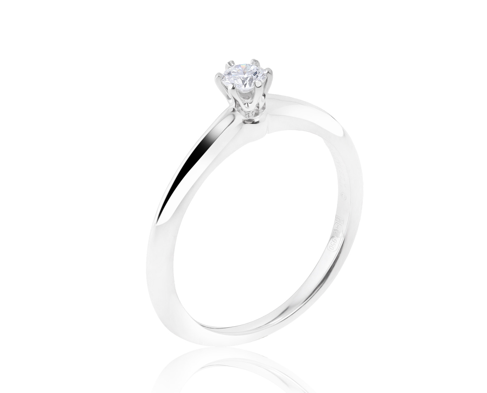 Оригинальное платиновое кольцо с бриллиантом 0.18ct Tiffany&Co Setting