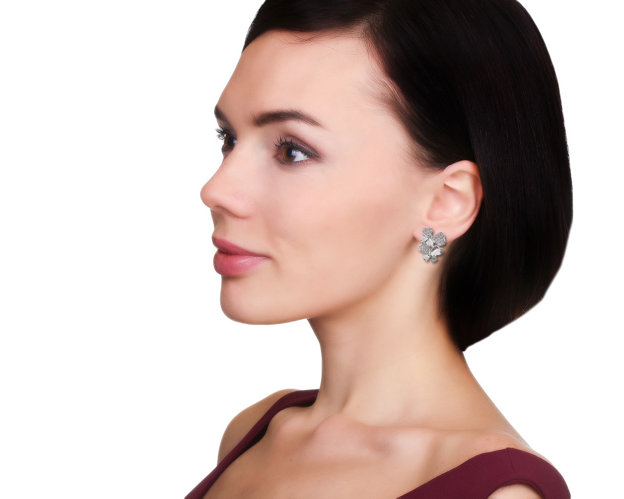 Роскошные золотые серьги с бриллиантами 0.33ct