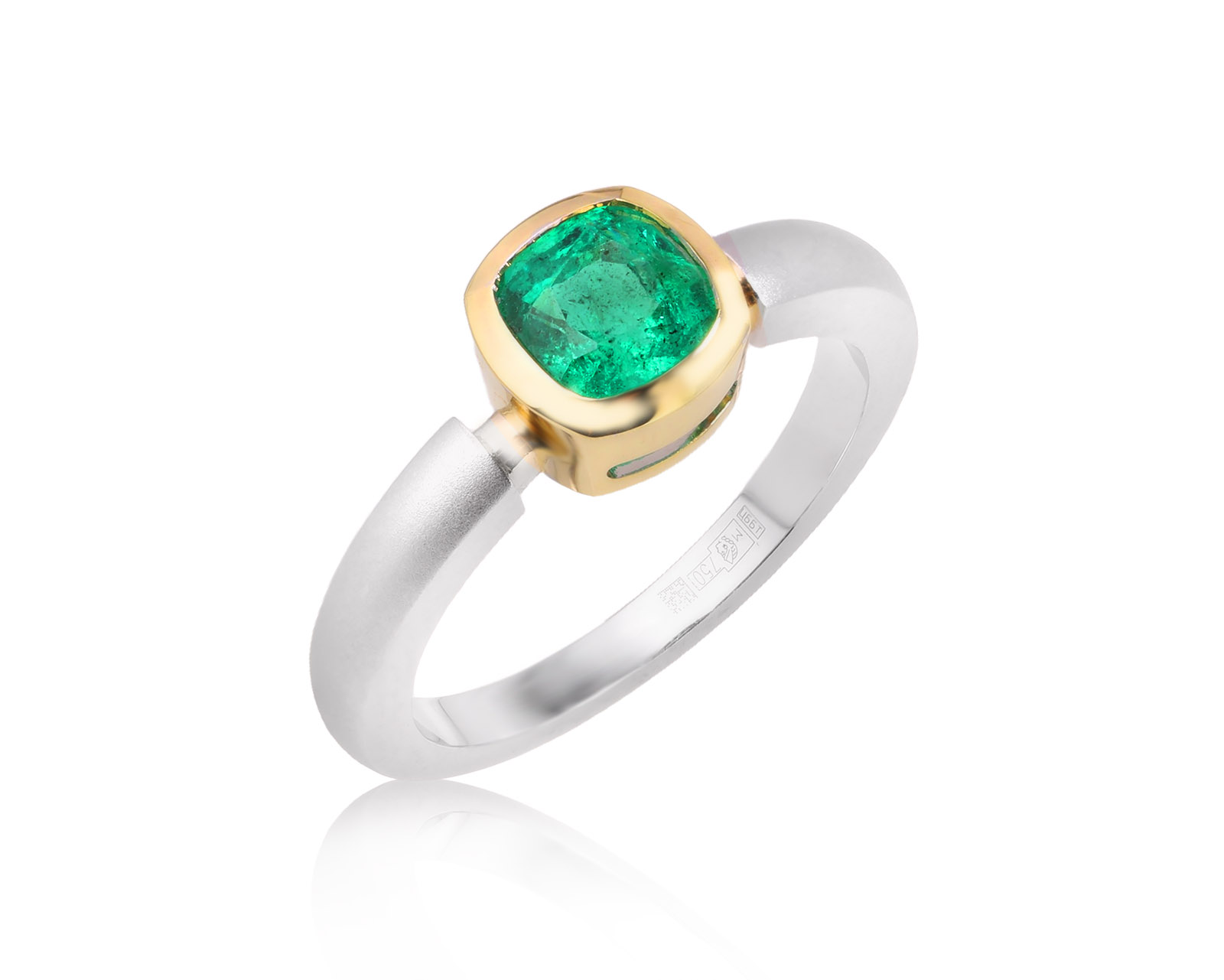 Золотое кольцо с изумрудом Замбия 0.92ct Evgeny Matveev 130326/Б280