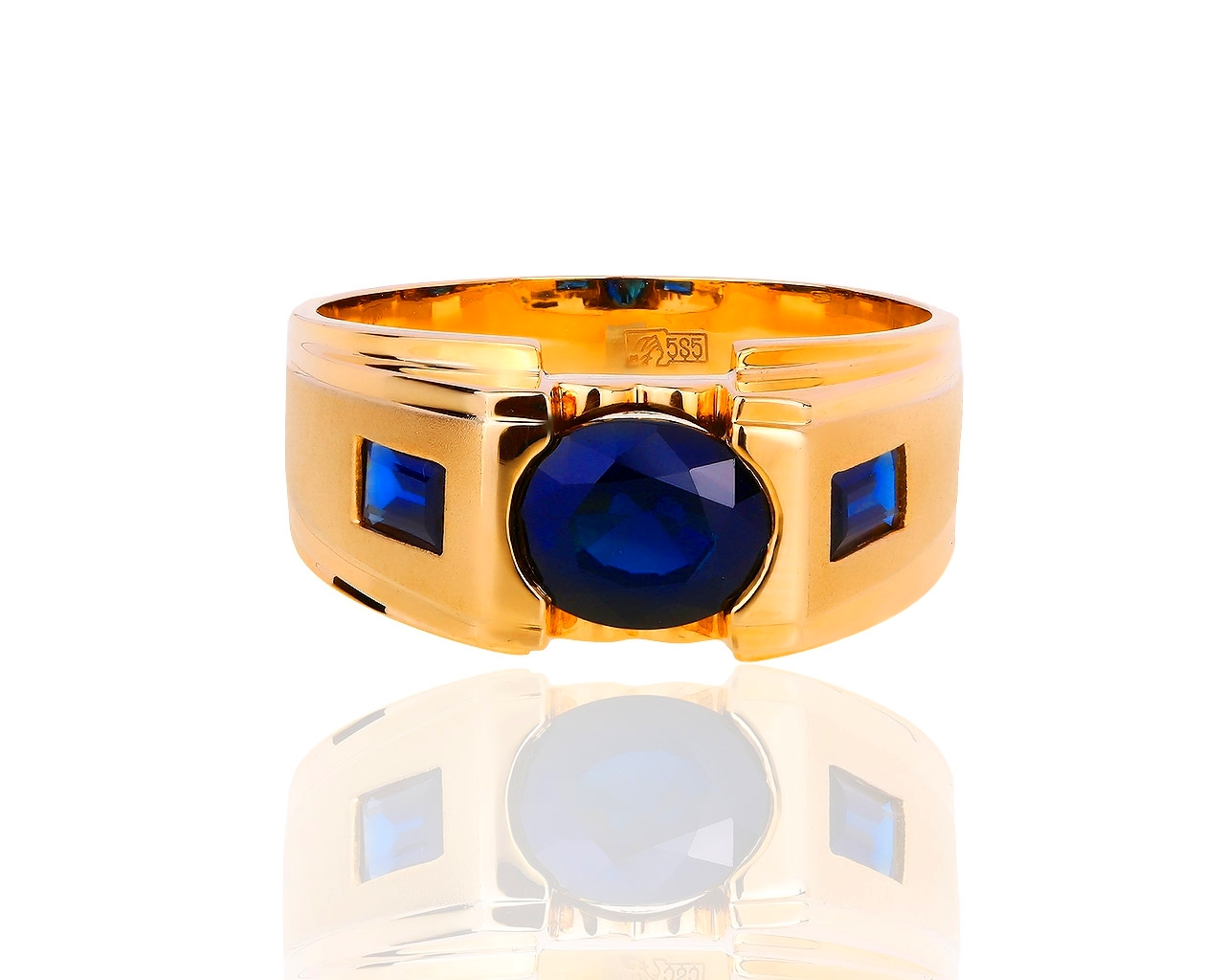 Массивное золотое кольцо с сапфирами 2.83ct 180518/6