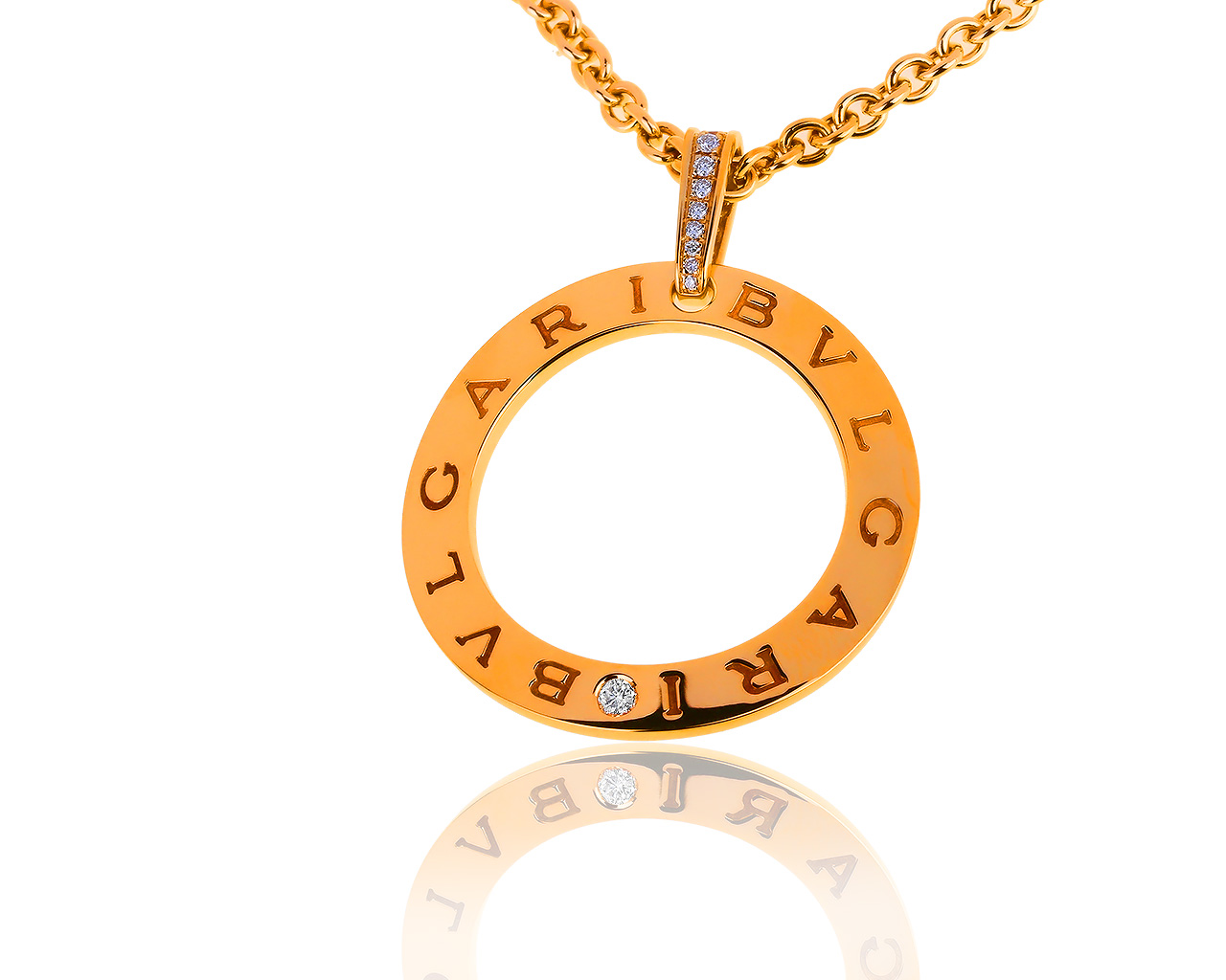  Оригинальный золотой кулон с бриллиантами 0.22ct Bvlgari 090719/19
