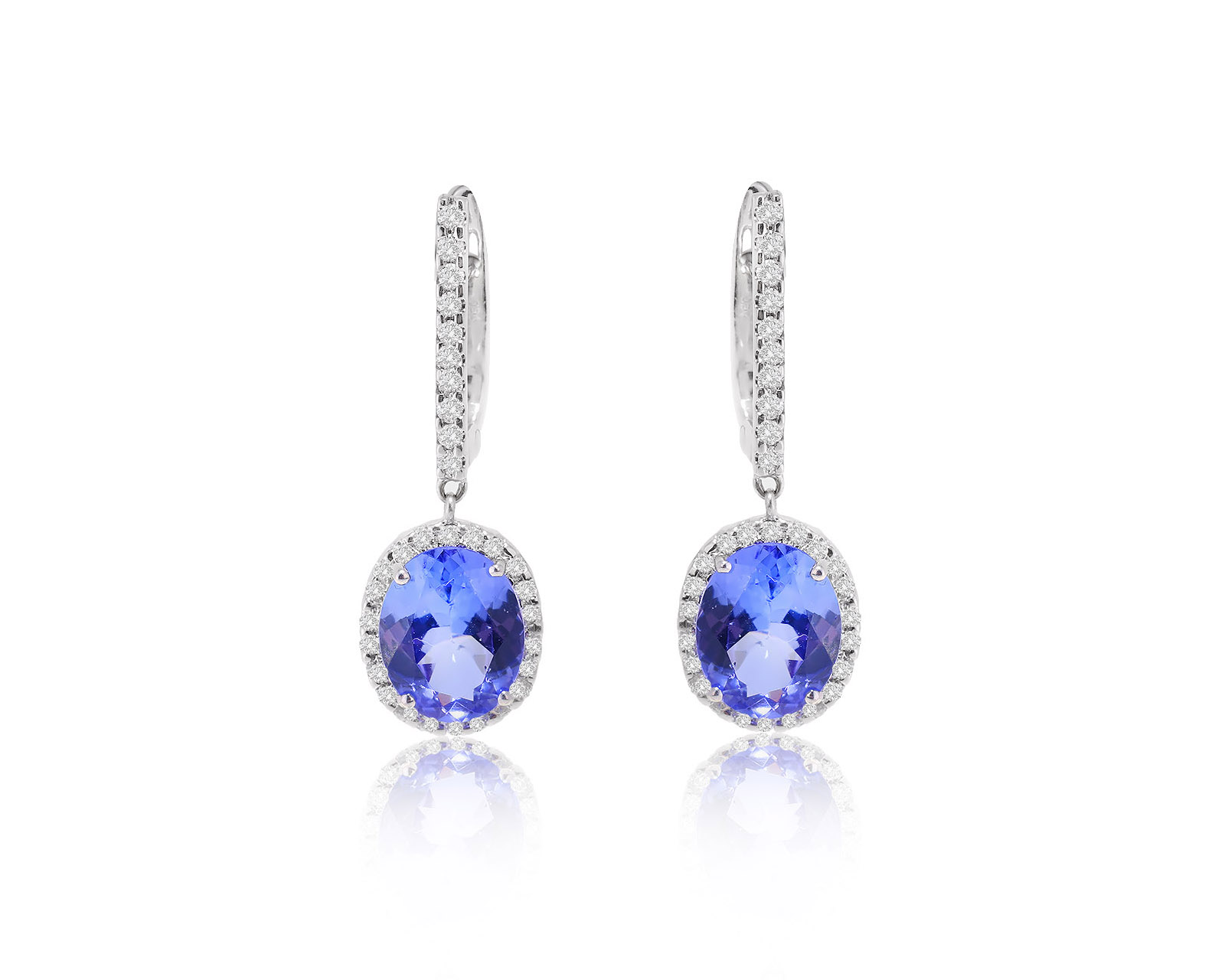 Прелестные золотые серьги с танзанитами 5.05ct