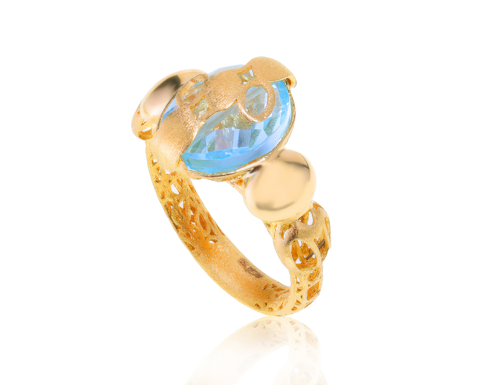 Оригинальное золотое кольцо с топазом 4.55ct Chiampesan