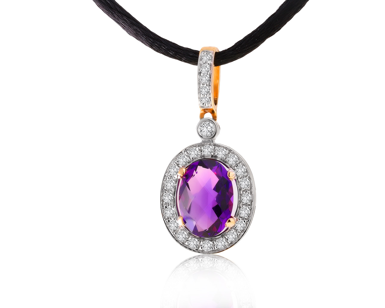 Изящный золотой кулон с аметистом 1.98ct 131120/3