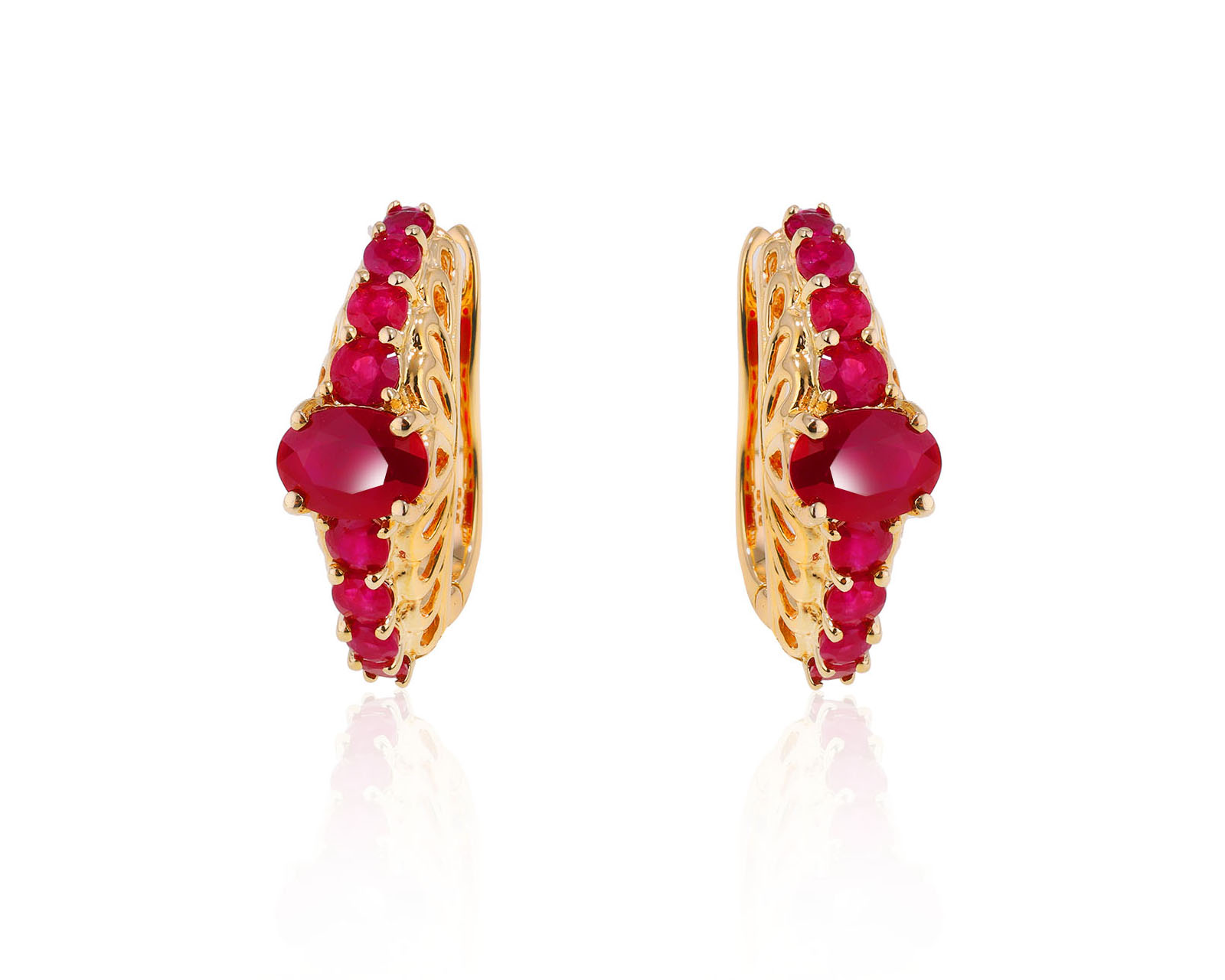 Золотые серьги с рубинами 3.32ct 250824/6