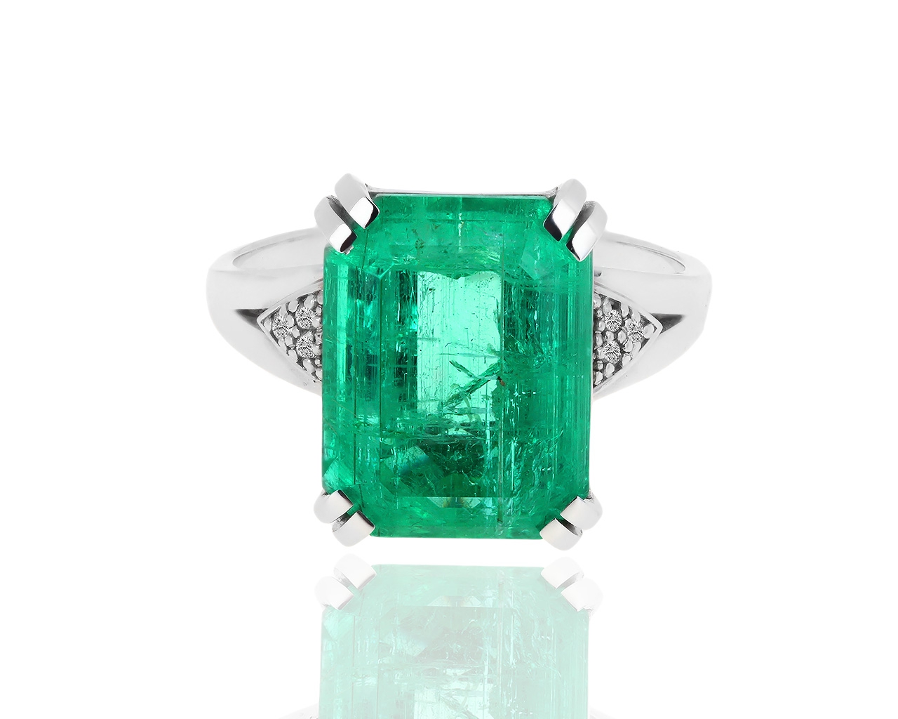 Золотое кольцо с изумрудом 8.05ct Сертификат МГУ 310516/31