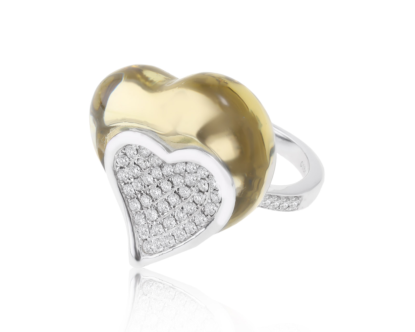 Романтичное золотое кольцо с кварцем 13.00ct