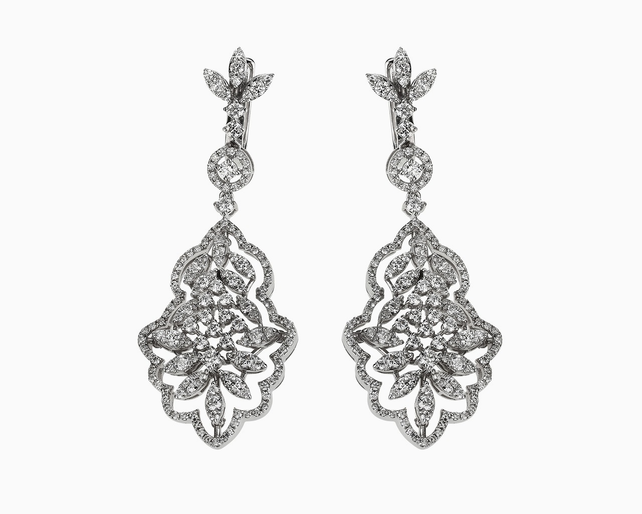 Изысканные золотые серьги с бриллиантами 3.00ct 150218/10