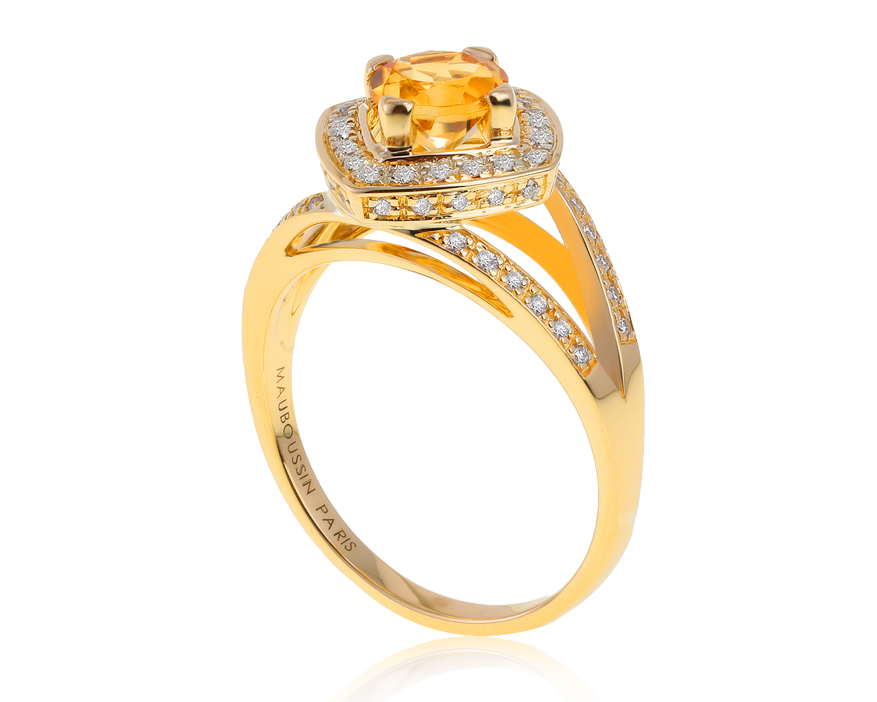 Оригинальное золотое кольцо с цитрином 0.60ct Mauboussin 230521/10