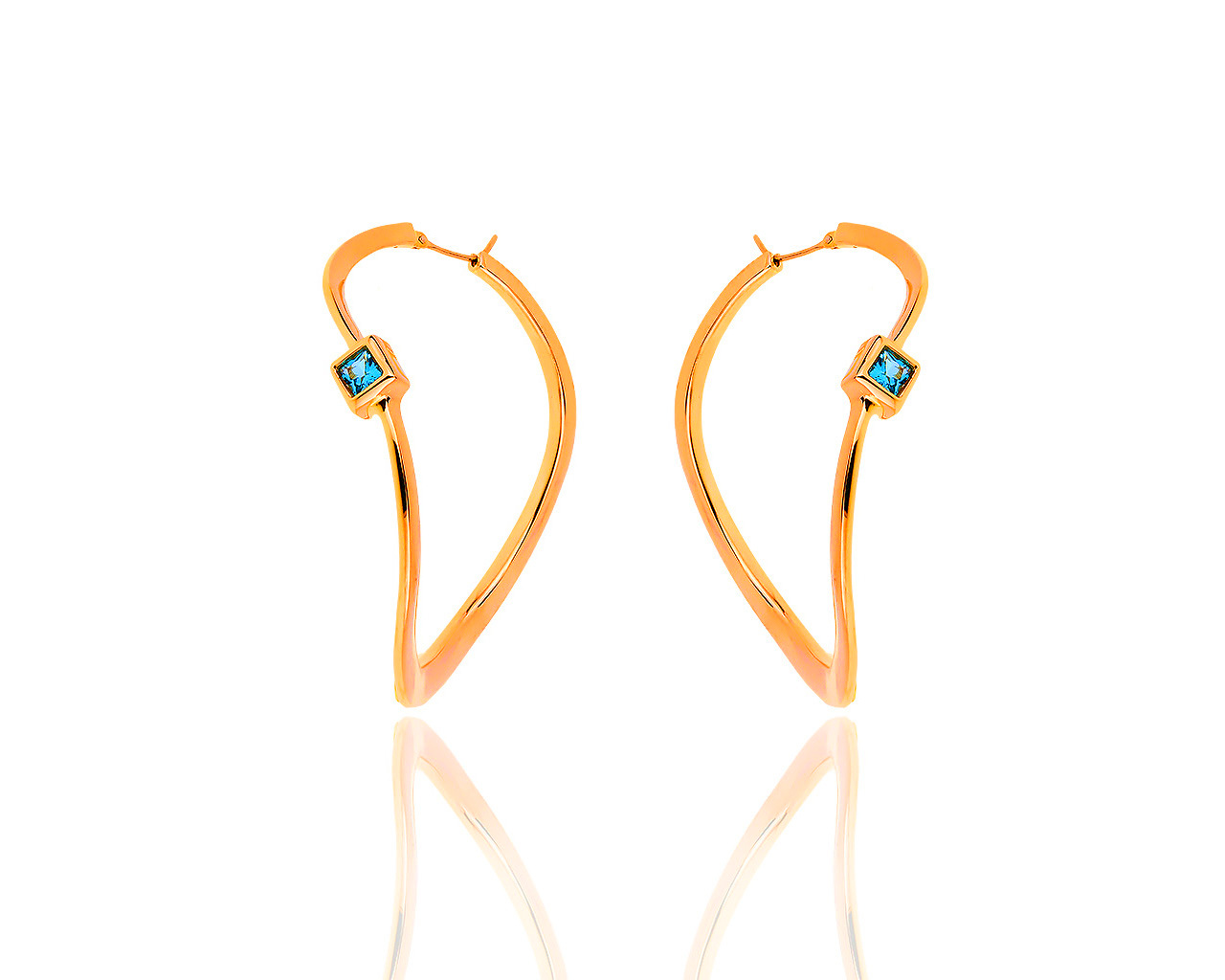 Утонченные золотые серьги с топазами 080419/5