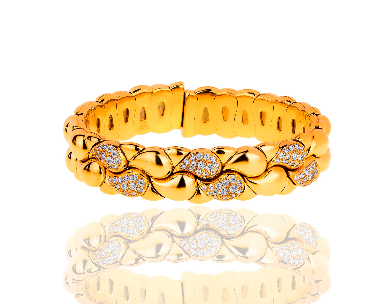 Модный золотой браслет с бриллиантами 1.40ct Chopard Casmir 130419/4