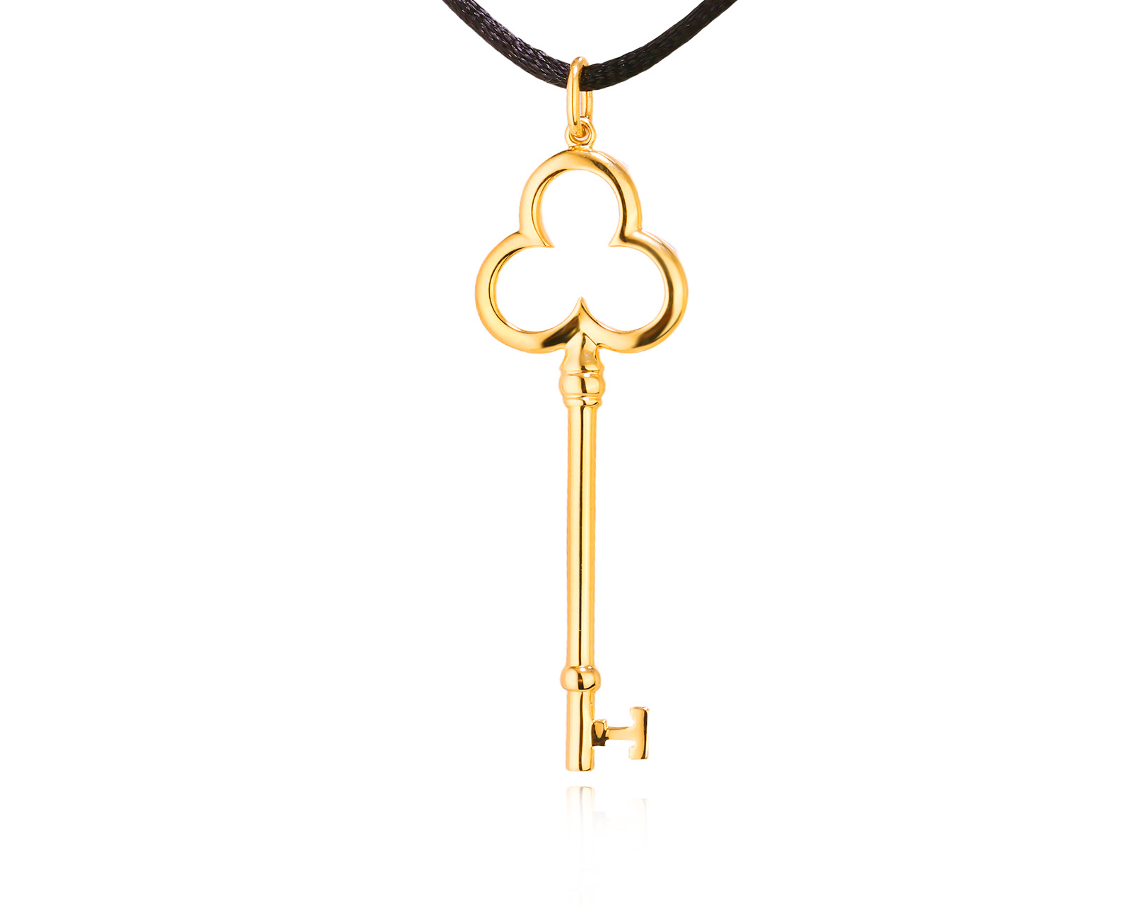Оригинальный золотой кулон Tiffany&Co Trefoil Key 251225/4
