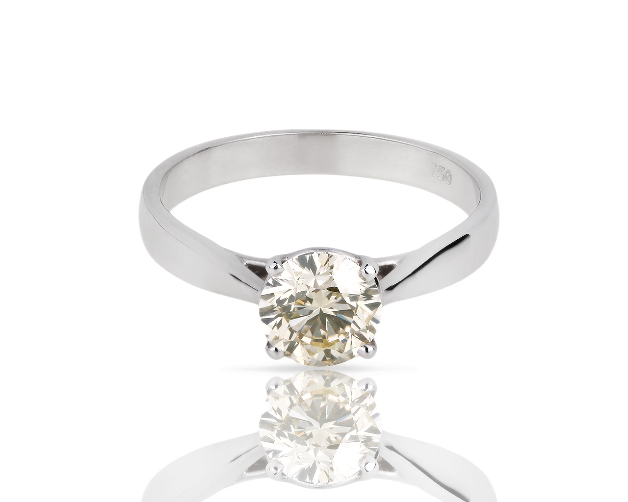 Помолвочное золотое кольцо с бриллиантом 1.04ct Сертификат МГУ 140318/11
