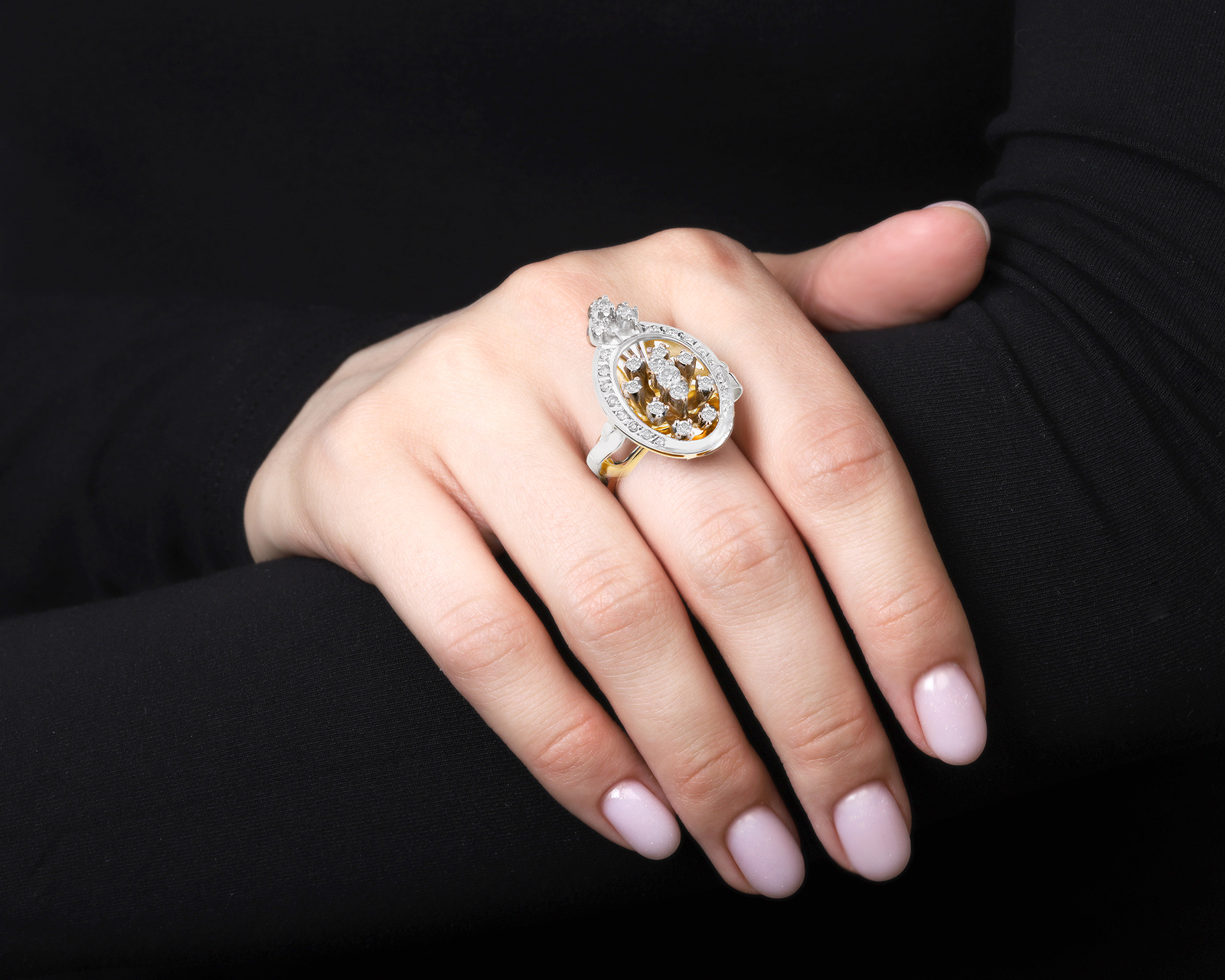 Винтажное золотое кольцо с бриллиантами 0.80ct СССР