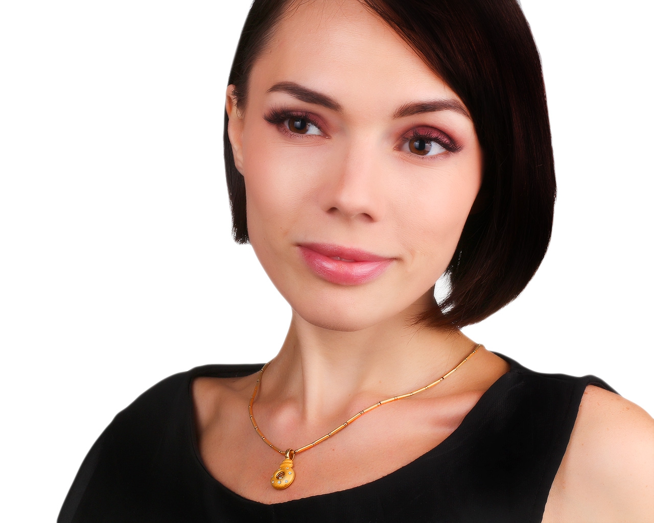 Изысканный золотой кулон с бриллиантами 0.14ct