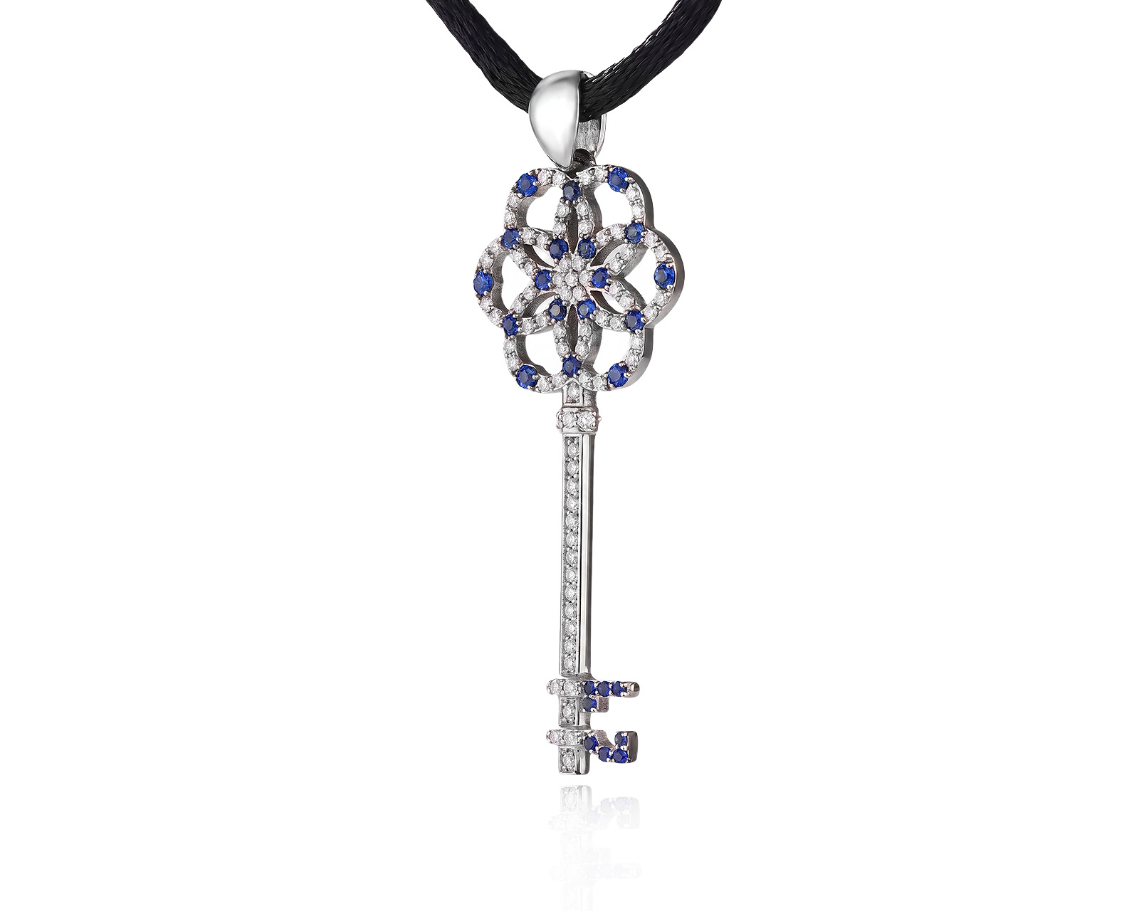Оригинальный золотой кулон с сапфирами 0.30ct Lykov`s Jewellery