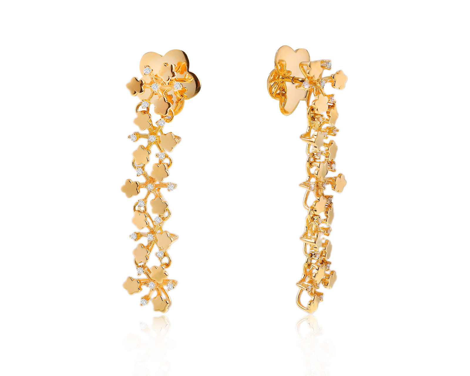 Оригинальные золотые серьги Pasquale Bruni Prato Fiorito 281023/5