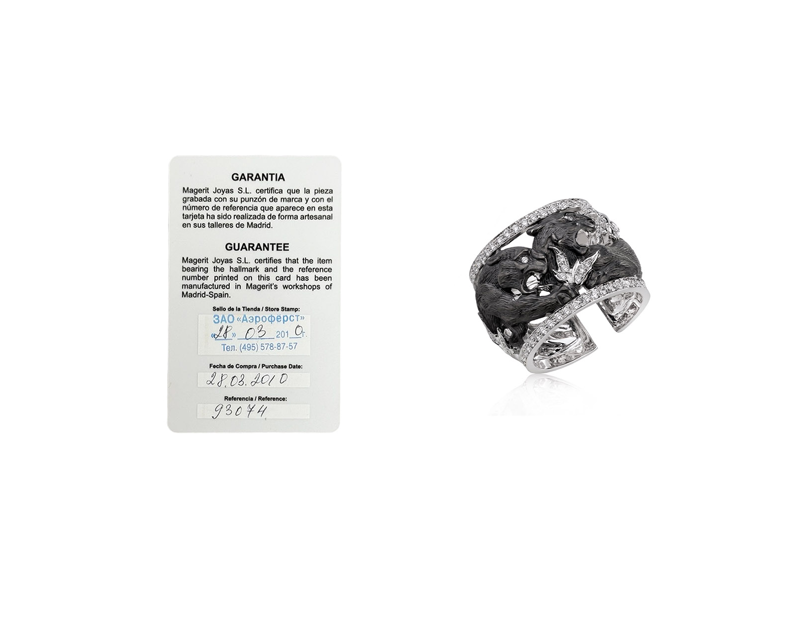 Оригинальное золотое кольцо с бриллиантами 0.53ct Magerit Puma