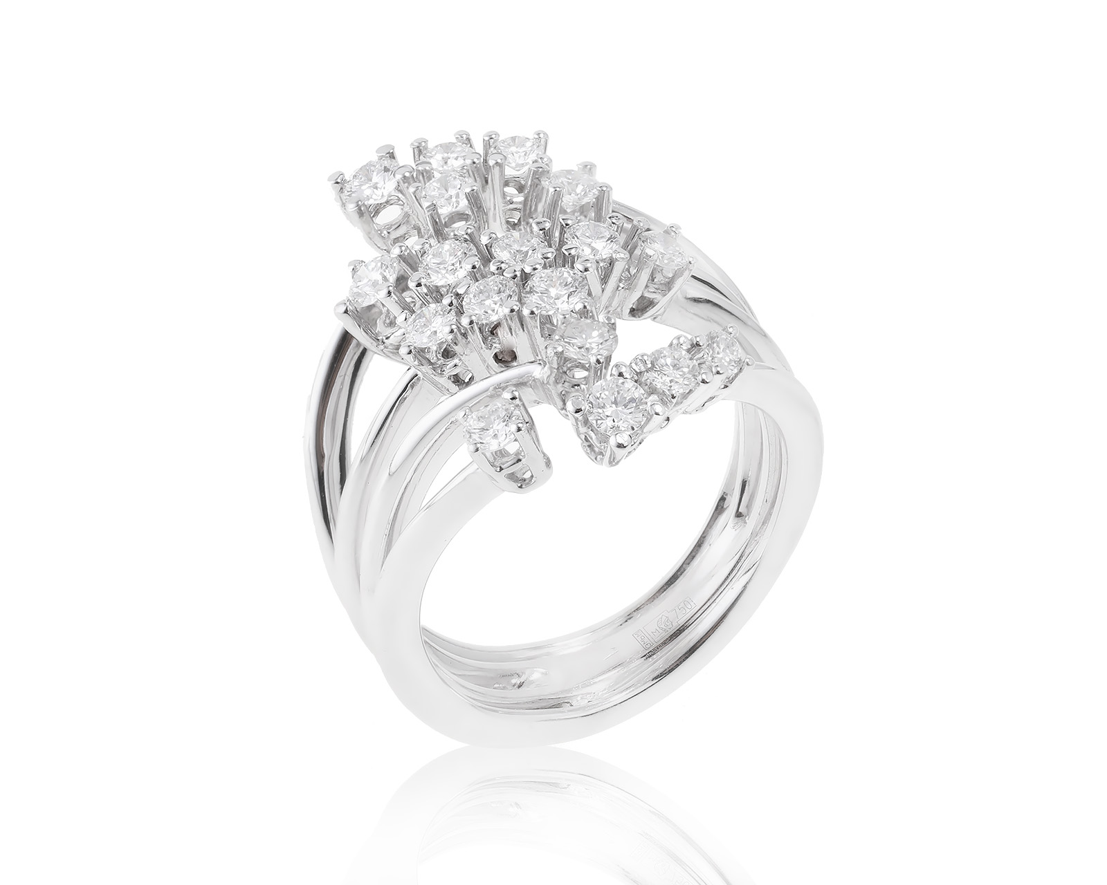 Золотое кольцо с бриллиантами 0.79ct 020623/3
