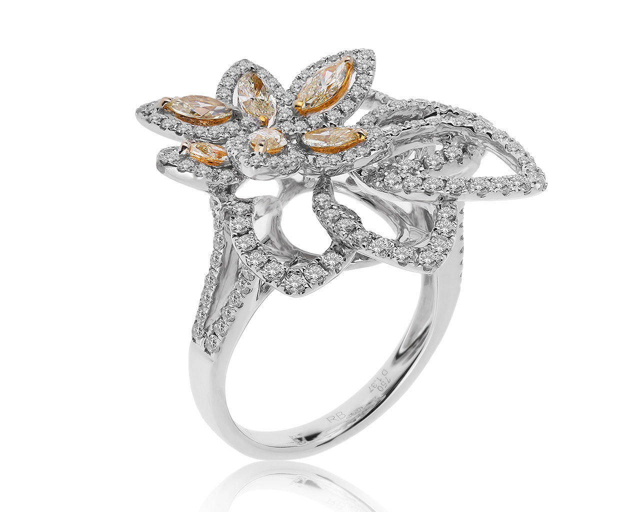 Оригинальное золотое кольцо с бриллиантами 2.07ct Roberto Bravo 150720/8