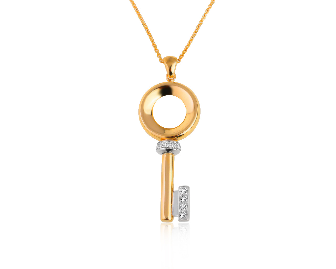 Оригинальный золотой кулон с бриллиантами 0.08ct Leo Pizzo Key 100621/3