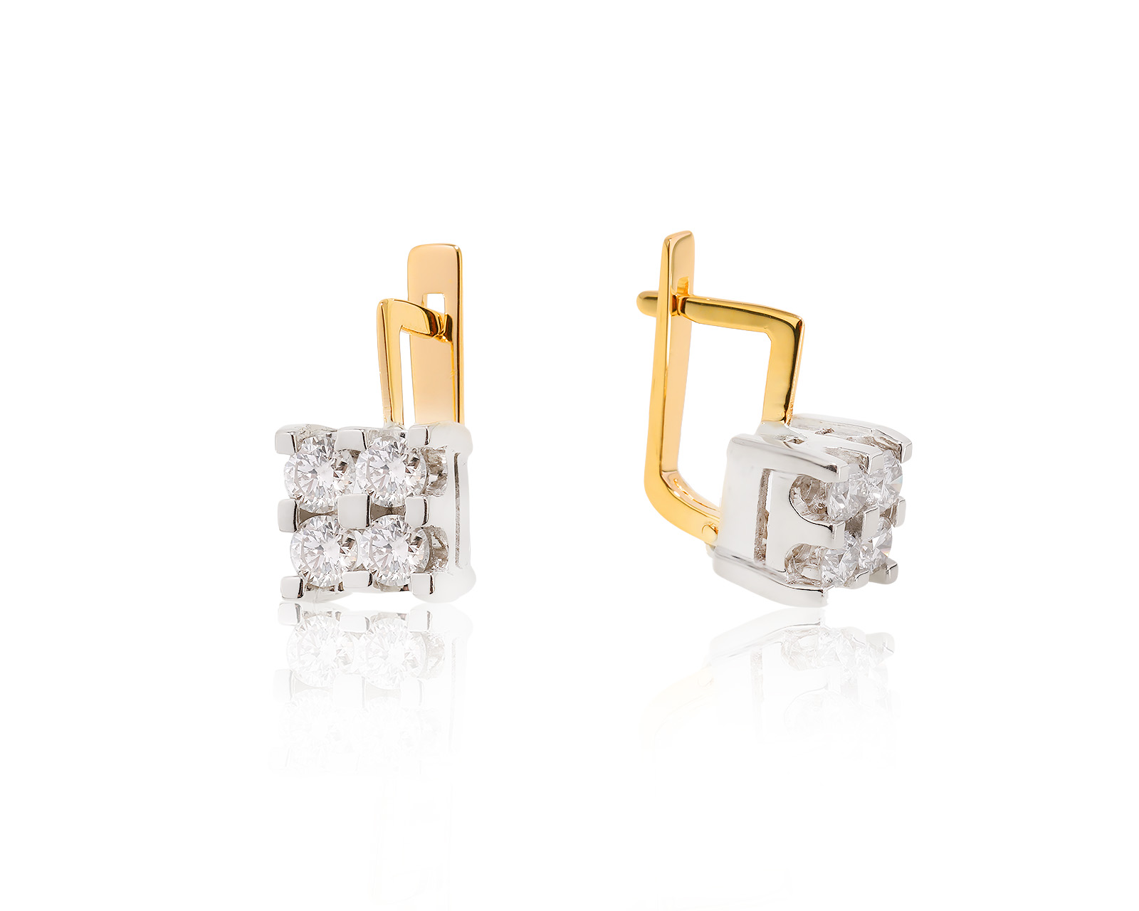 Золотые серьги с бриллиантами 1.45ct 090723/2