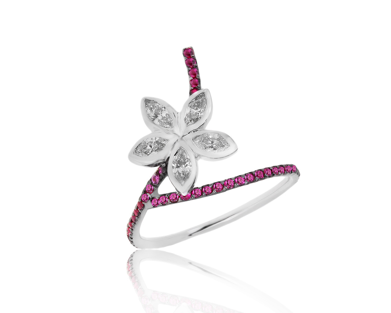 Стильное золотое кольцо с бриллиантами 0.58ct 251219/16