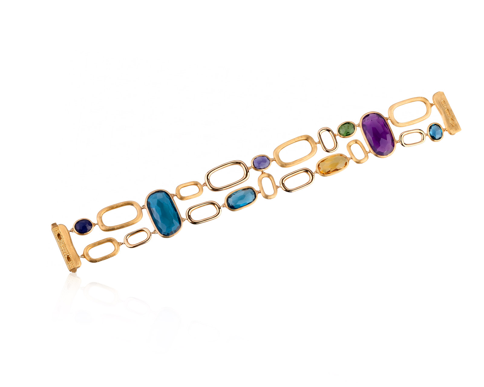 Оригинальный золотой браслет с цветными камнями 30.30ct Marco Bicego Murano 160726/4