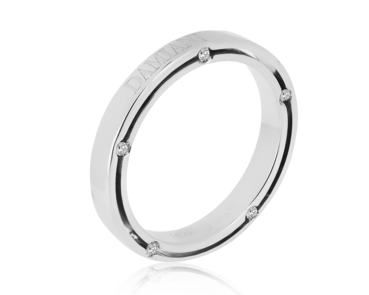 Оригинальное золотое кольцо с бриллиантами 0.08ct Damiani D.Side 180720/1