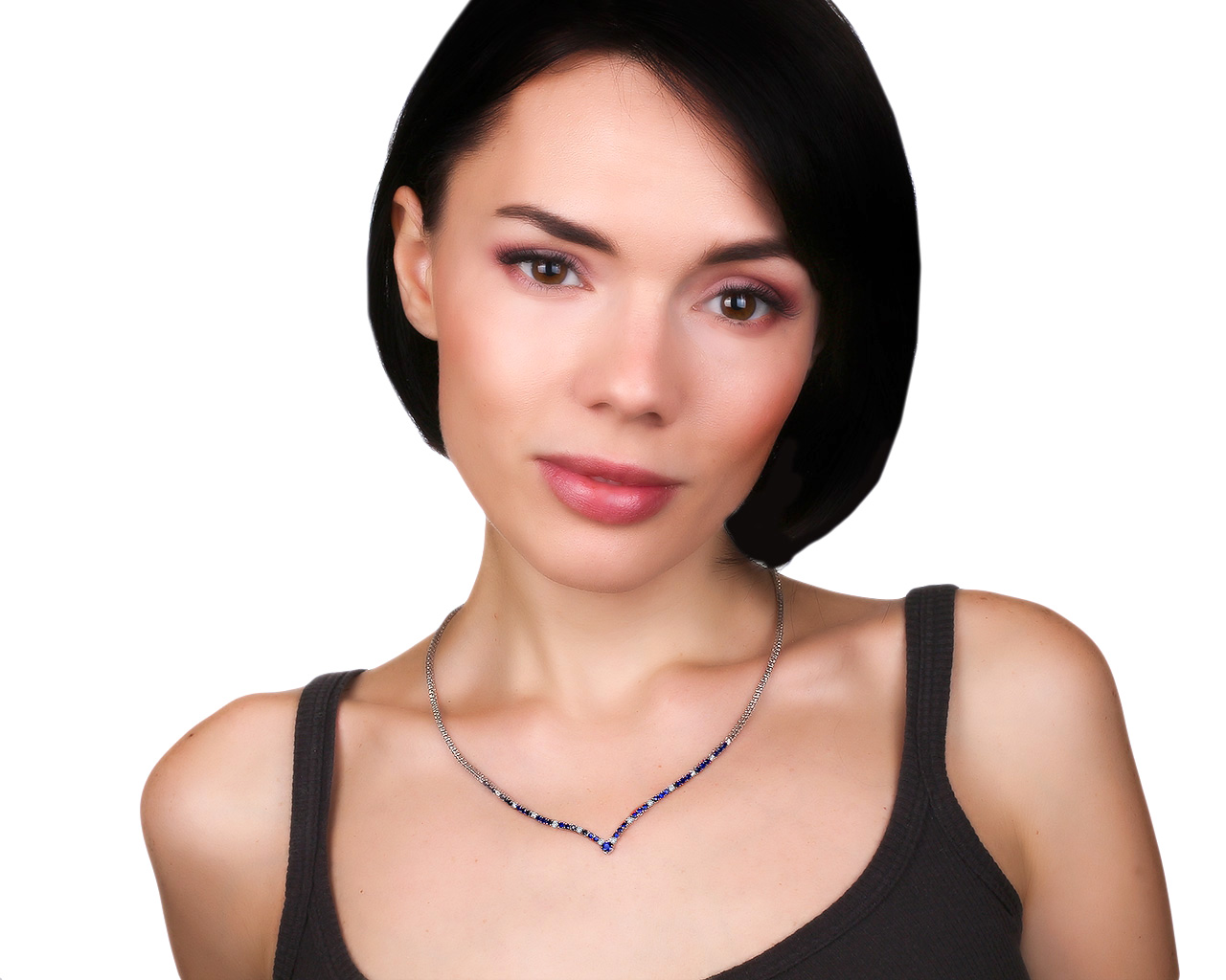 Удивительное золотое колье с бриллиантами 0.42ct