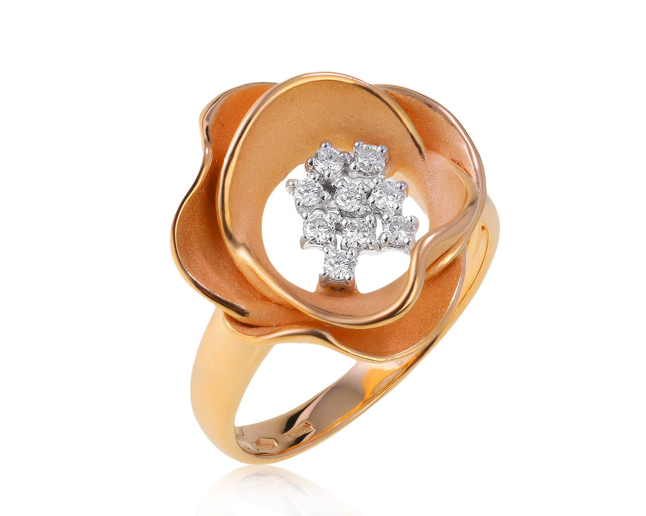 Оригинальное золотое кольцо с бриллиантами 0.17ct Annamaria Camilli Tres Jolie