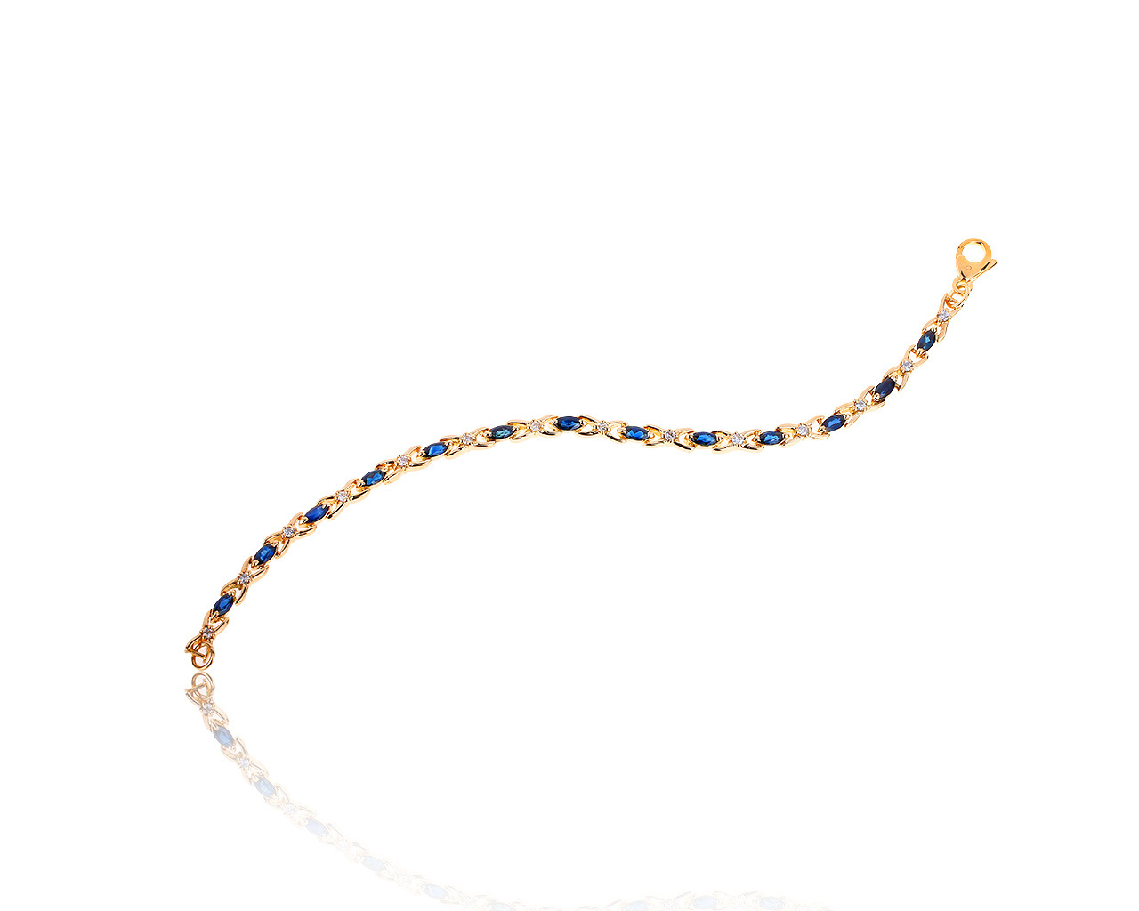 Изящный золотой браслет с сапфирами 1.80ct 280617/9