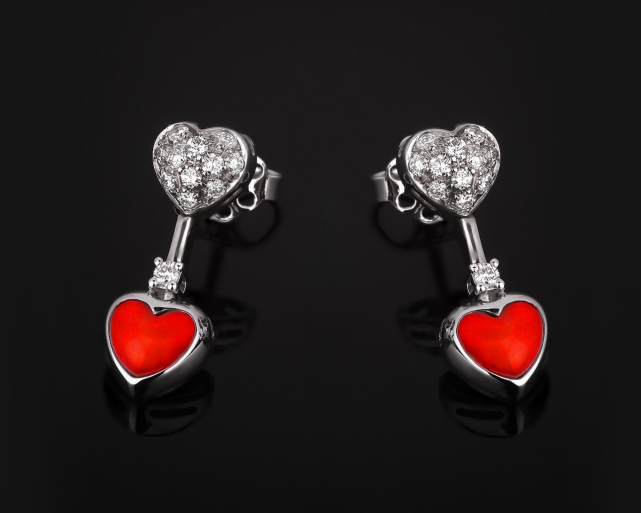 Чарующие золотые серьги Leo Pizzo Heart 280917/3