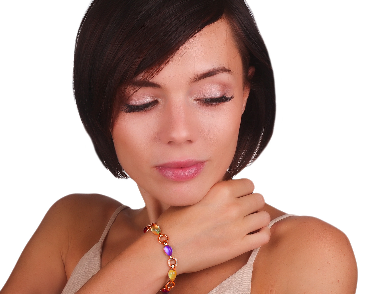 Яркий золотой браслет с бриллиантами 0.10ct Mattioli