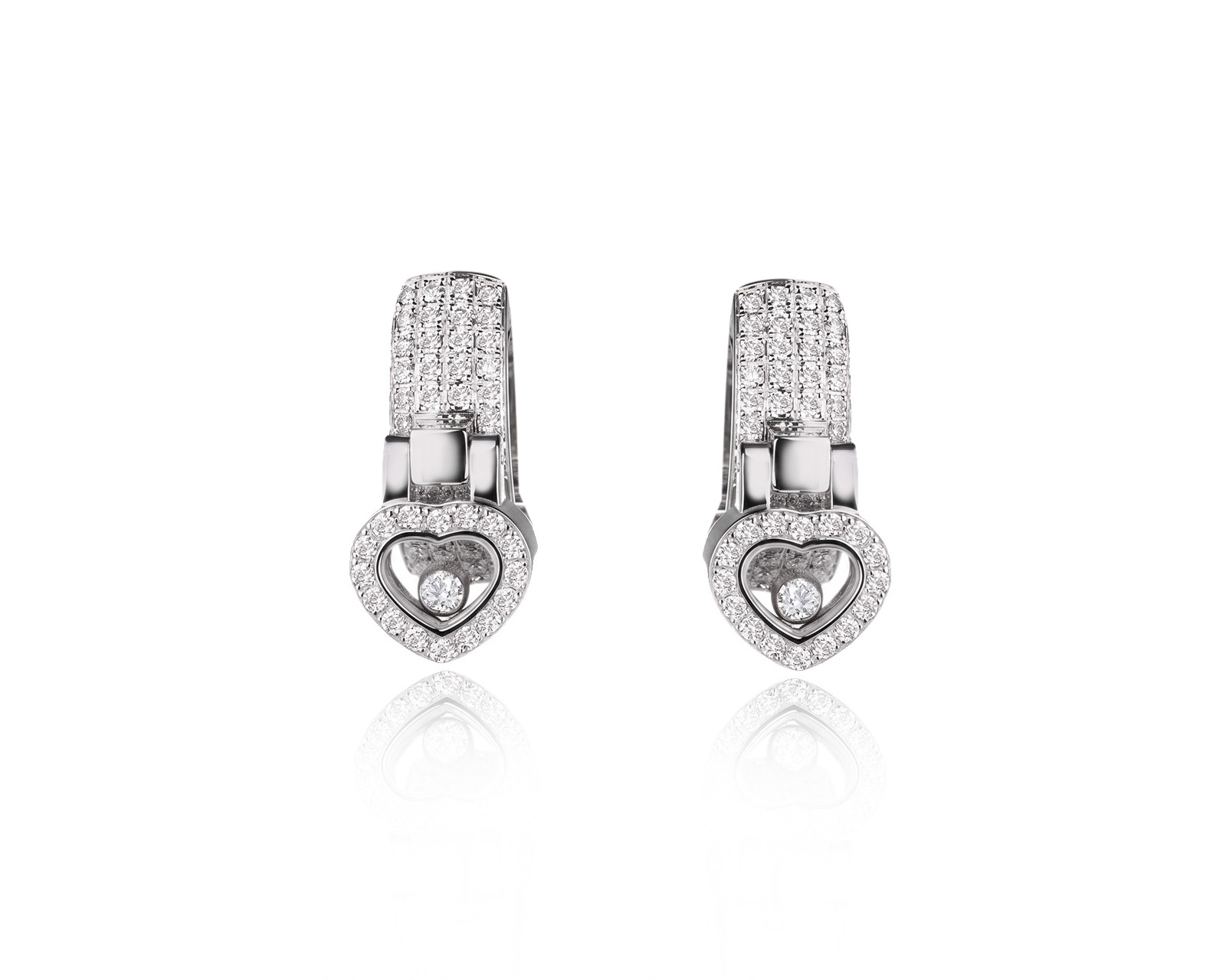 Оригинальные золотые серьги с бриллиантами 1.69ct Chopard Happy Diamonds 180626/1