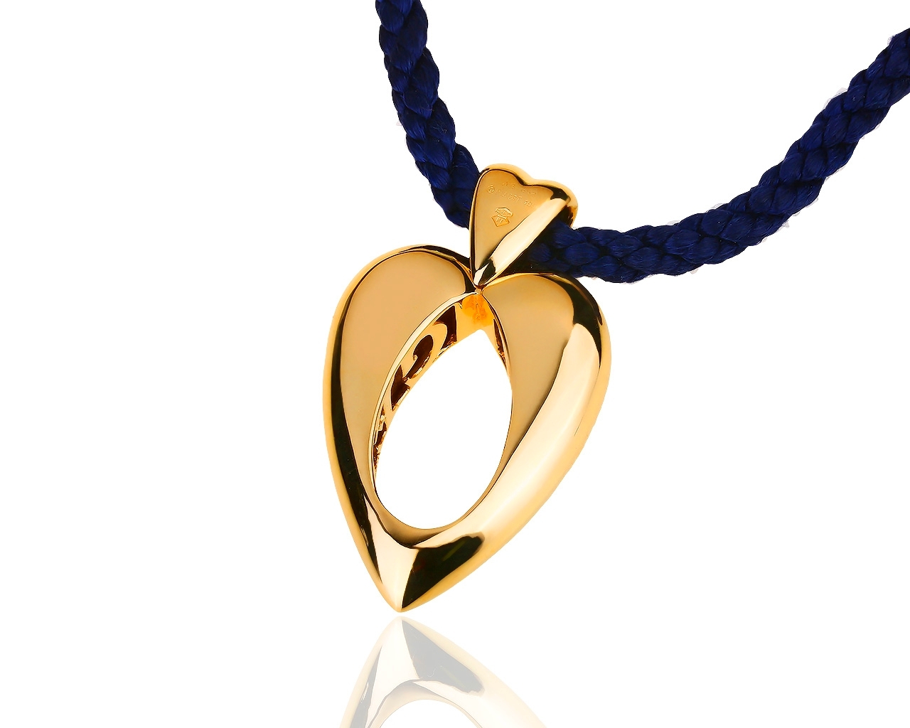 Оригинальная золотая подвеска на шнурке Piaget Heart 081118/9