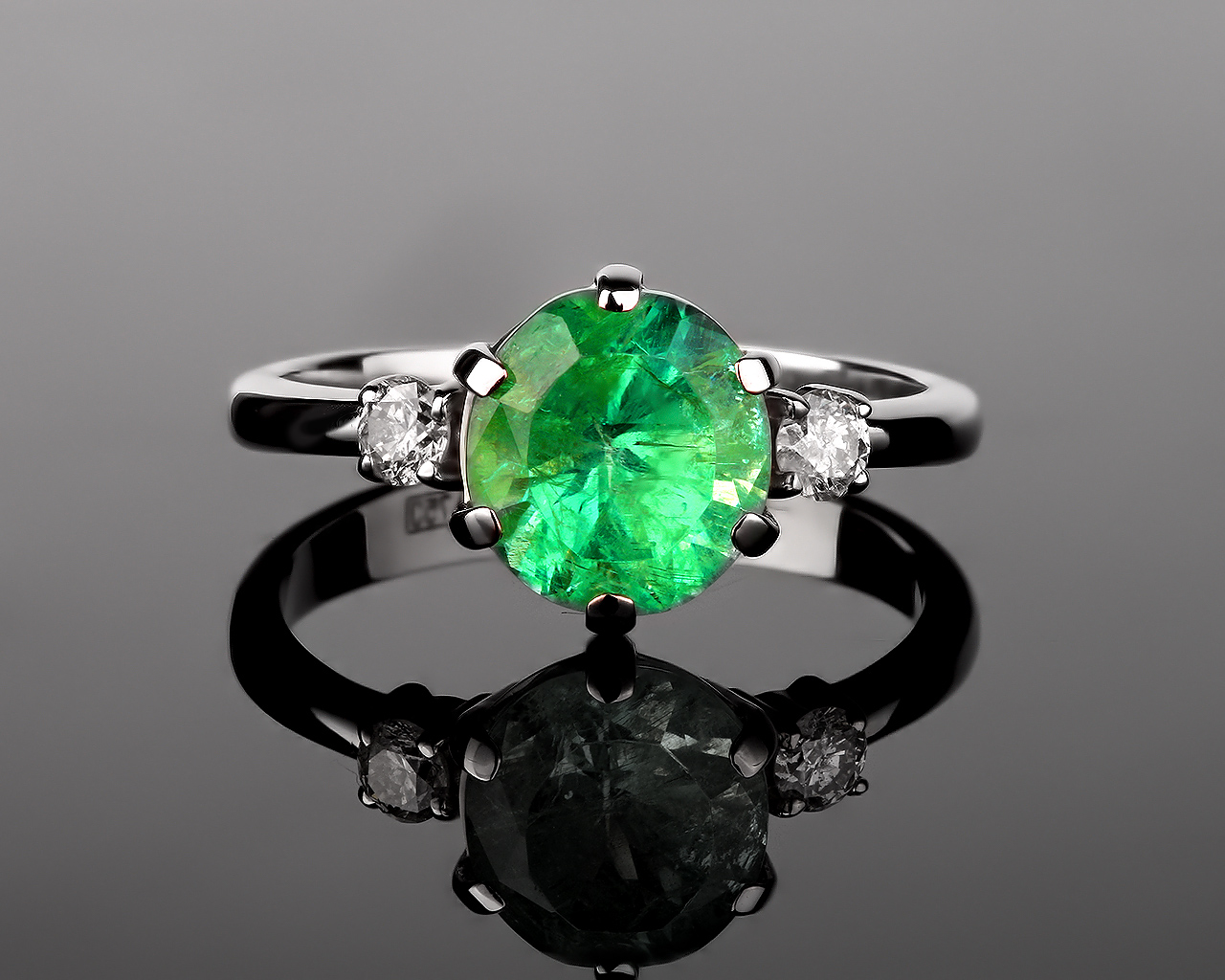 Бриллиантовое кольцо с изумрудом 1.99ct 280717/23