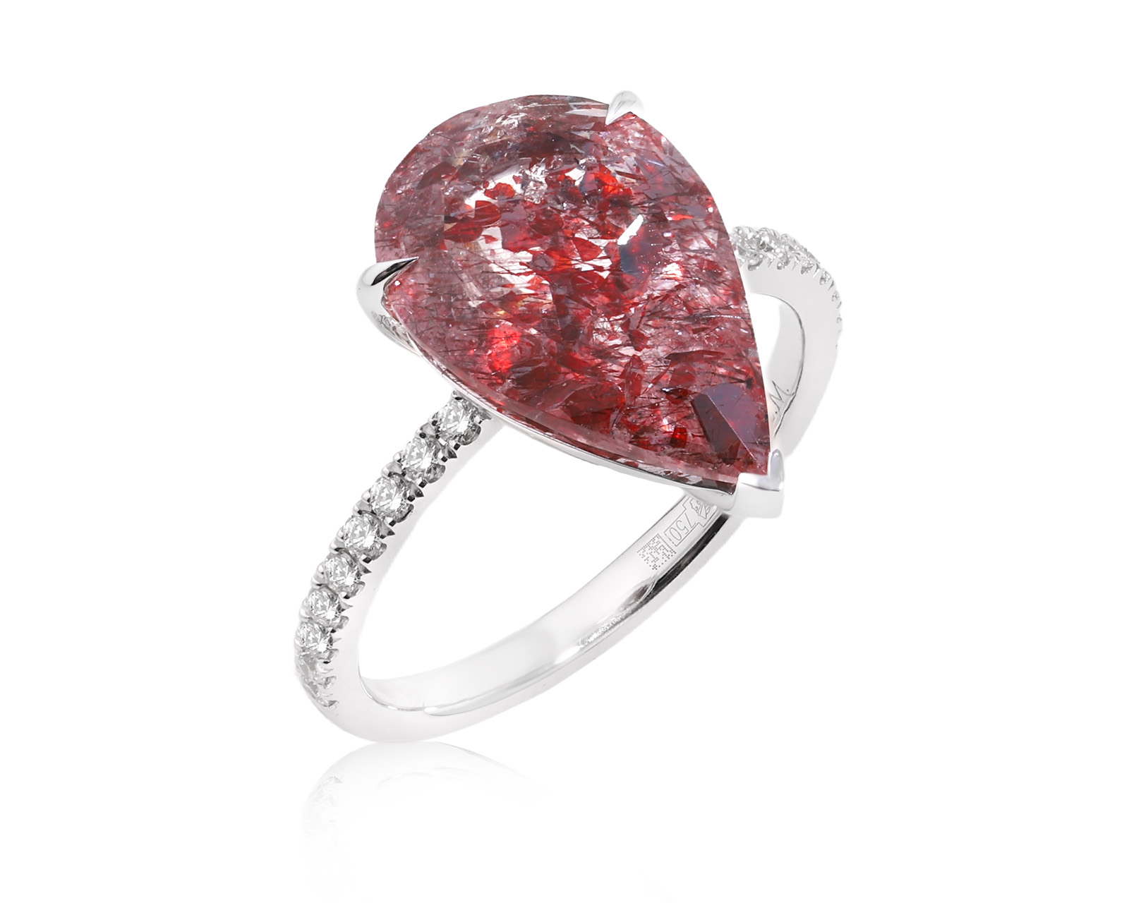 Золотое кольцо с кварцем Strawberry 5.15ct Evgeny Matveev 110326/Б292