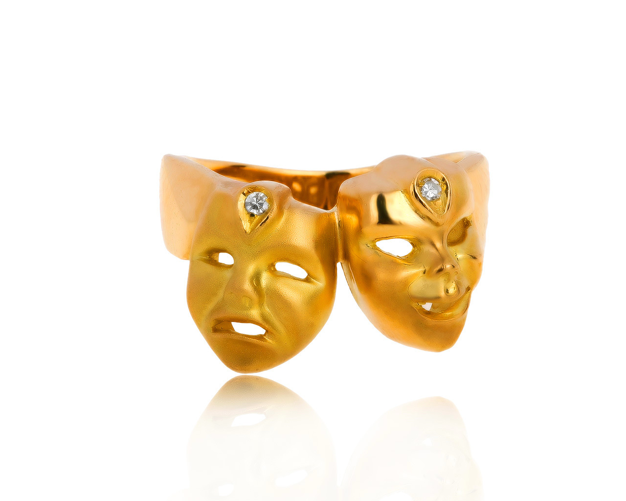 Итальянское золотое кольцо с бриллиантами 0.02ct 181019/6