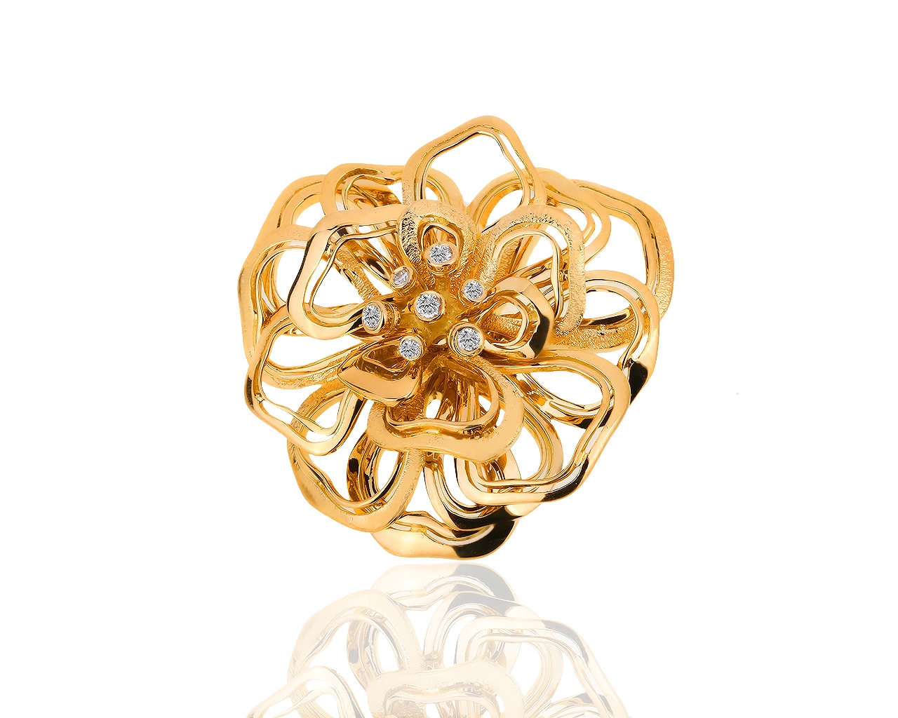 Золотая подвеска с бриллиантами 0.08ct 240118/21