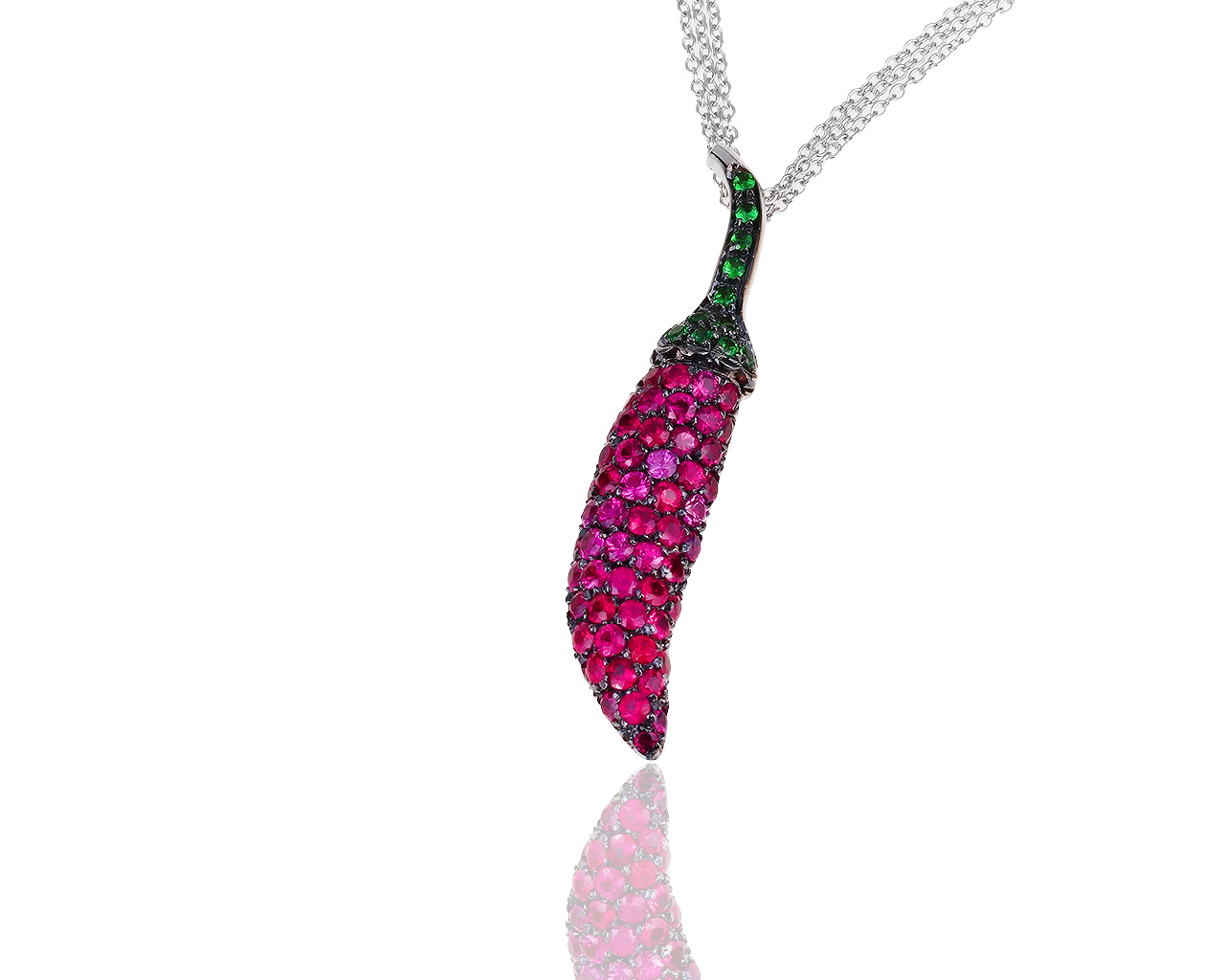 Модный золотой кулон с рубинами 3.03ct Piero Milano 011218/2 Модный золотой кулон с рубинами 3.03ct Piero Milano 011218/2