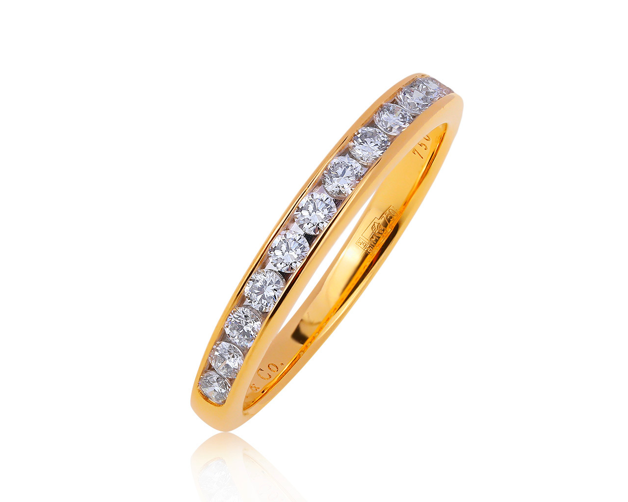 Оригинальное золотое кольцо с бриллиантами 0.33ct Tiffany&Co