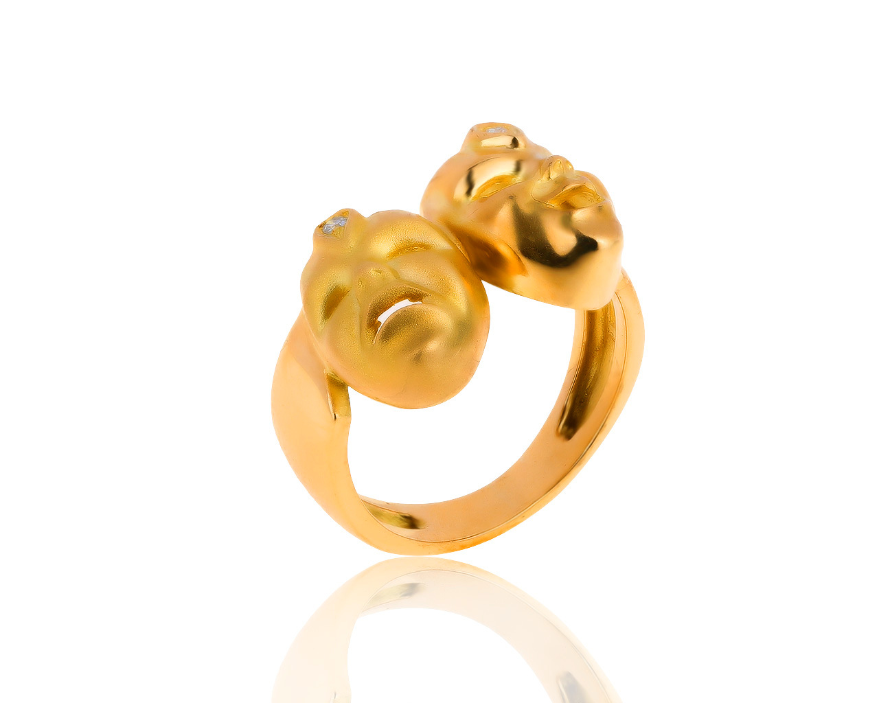 Итальянское золотое кольцо с бриллиантами 0.02ct