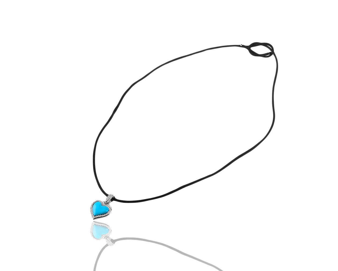 Оригинальная золотая подвеска с бирюзой и бриллиантами 0.27ct Leo Pizzo