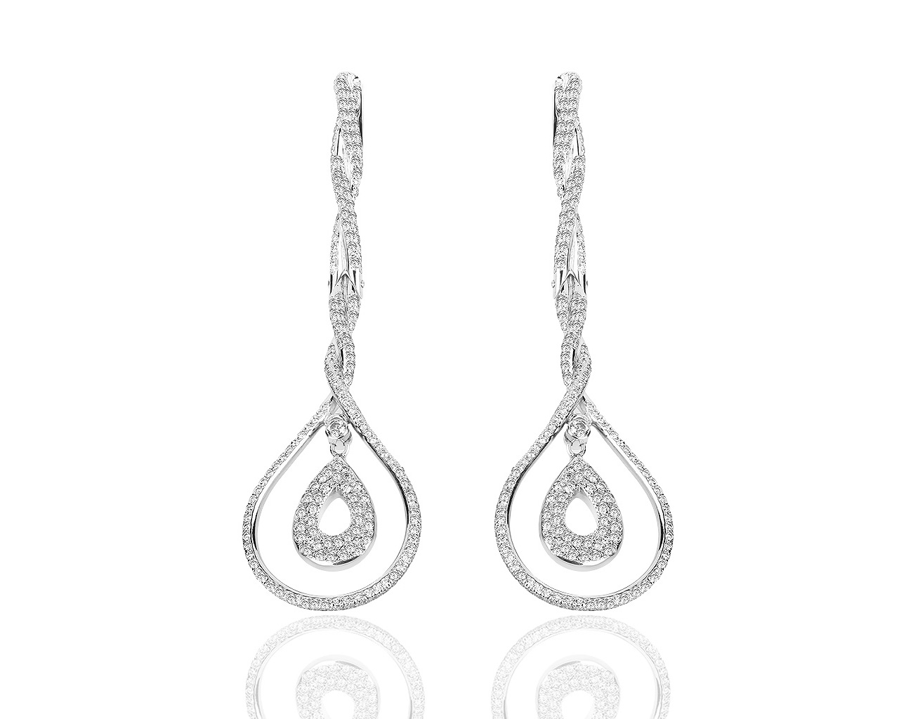 Шикарные золотые серьги с бриллиантами 2.45ct 160818/8