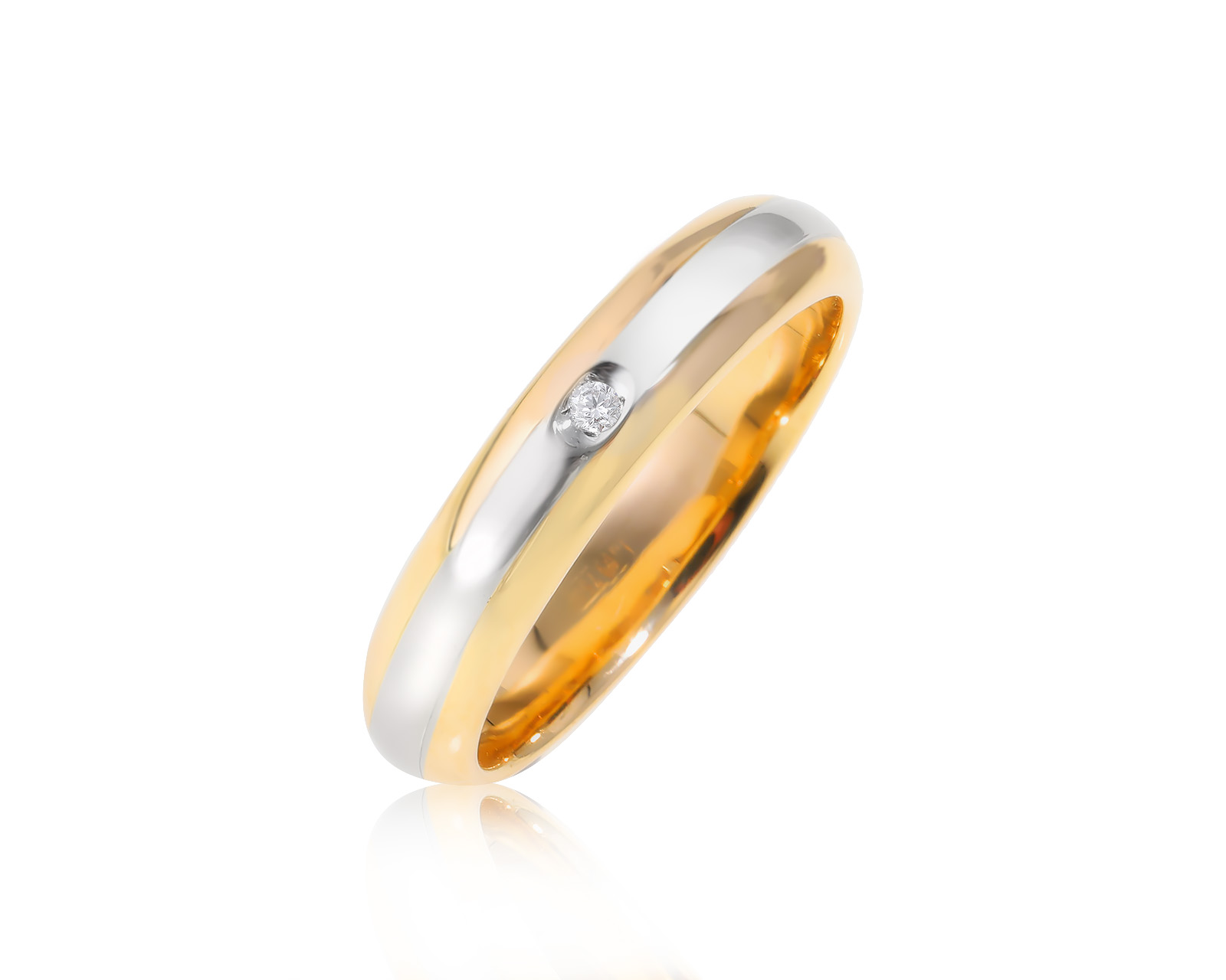 Оригинальное золотое кольцо с бриллиантом 0.01ct Damiani