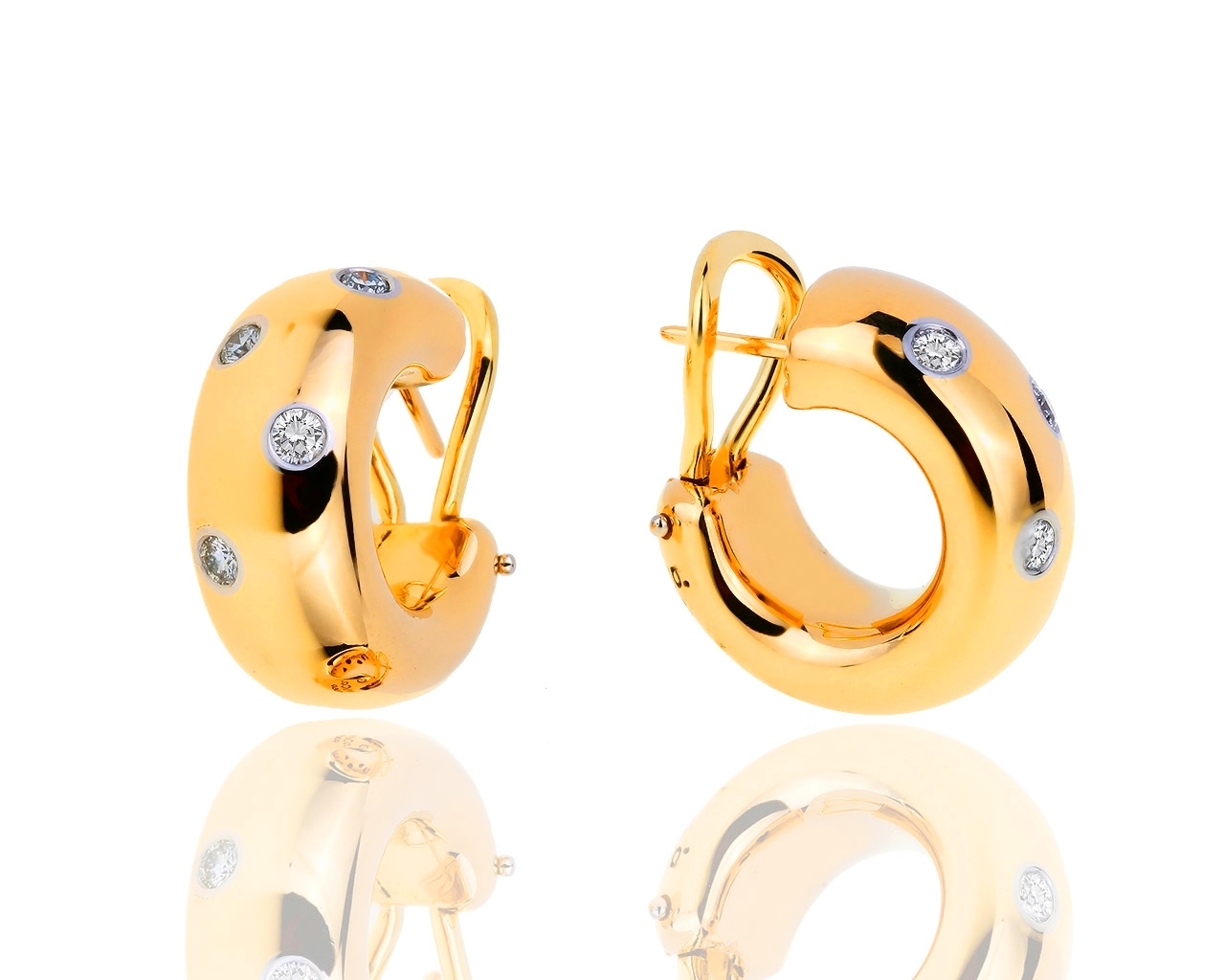 Оригинальные золотые серьги с бриллиантами 0.35ct Tiffany&Co Etoile