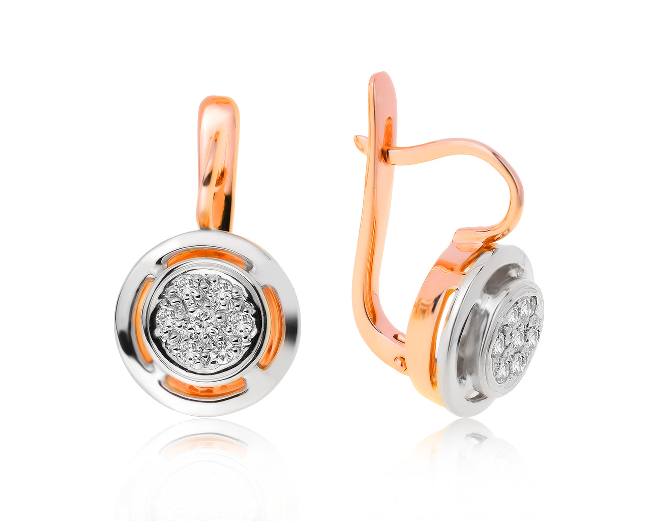 Итальянские золотые серьги с бриллиантами 0.27ct